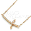Sterling Silver Pendant Necklace, Cross Design, with White Cubic Zirconia, Polished, Rose Gold Finish, 04.336.0090.1.16 (01 MM Thickness, 16 Inches Length)