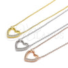 Sterling Silver Pendant Necklace, Heart Design, with White Cubic Zirconia, Polished, Rose Gold Finish, 04.336.0091.1.16 (02 MM Thickness, 16 Inches Length)