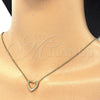 Sterling Silver Pendant Necklace, Heart Design, with White Cubic Zirconia, Polished, Golden Finish, 04.336.0091.2.16 (02 MM Thickness, 16 Inches Length)