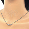 Sterling Silver Pendant Necklace, Leaf Design, with White Cubic Zirconia, Polished, Rhodium Finish, 04.336.0092.16 (01 MM Thickness, 16 Inches Length)