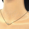 Sterling Silver Pendant Necklace, Leaf Design, with White Cubic Zirconia, Polished, Golden Finish, 04.336.0092.2.16 (01 MM Thickness, 16 Inches Length)