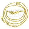 Sterling Silver Pendant Necklace, Leaf Design, with White Cubic Zirconia, Polished, Golden Finish, 04.336.0092.2.16 (01 MM Thickness, 16 Inches Length)