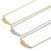Sterling Silver Pendant Necklace, Leaf Design, with White Cubic Zirconia, Polished, Golden Finish, 04.336.0092.2.16 (01 MM Thickness, 16 Inches Length)