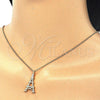 Sterling Silver Pendant Necklace, Eiffel Tower Design, with White Cubic Zirconia, Polished, Golden Finish, 04.336.0093.2.16 (01 MM Thickness, 16 Inches Length)