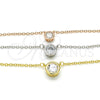 Sterling Silver Pendant Necklace, with White Cubic Zirconia, Polished, Tricolor, 04.336.0095.16 (02 MM Thickness, 16 Inches Length)
