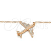 Sterling Silver Pendant Necklace, with White Micro Pave, Polished, Rose Gold Finish, 04.336.0051.1.16 (02 MM Thickness, 16 Inches Length)