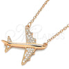 Sterling Silver Pendant Necklace, with White Micro Pave, Polished, Rose Gold Finish, 04.336.0051.1.16 (02 MM Thickness, 16 Inches Length)