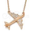 Sterling Silver Pendant Necklace, with White Micro Pave, Polished, Rose Gold Finish, 04.336.0051.1.16 (02 MM Thickness, 16 Inches Length)