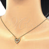 Sterling Silver Pendant Necklace, Heart and Mom Design, with White Cubic Zirconia, Polished, Golden Finish, 04.336.0096.2.16 (02 MM Thickness, 16 Inches Length)