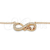Sterling Silver Pendant Necklace, Infinite and Love Design, with White Cubic Zirconia, Polished, Rose Gold Finish, 04.336.0097.1.16 (02 MM Thickness, 16 Inches Length)
