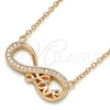 Sterling Silver Pendant Necklace, Infinite and Love Design, with White Cubic Zirconia, Polished, Rose Gold Finish, 04.336.0097.1.16 (02 MM Thickness, 16 Inches Length)