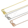 Sterling Silver Pendant Necklace, Infinite and Love Design, with White Cubic Zirconia, Polished, Rose Gold Finish, 04.336.0097.1.16 (02 MM Thickness, 16 Inches Length)