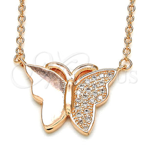 Sterling Silver Necklace — Pendant Necklace Butterfly Design with White Micro Pave — main product view — SKU 125804 | Plata 925 collar — Pendant Necklace Butterfly diseño with blanco Micro Pave — SKU 125804