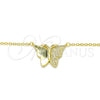 Sterling Silver Pendant Necklace, Butterfly Design, with White Micro Pave, Polished, Golden Finish, 04.336.0098.2.16 (01 MM Thickness, 16 Inches Length)