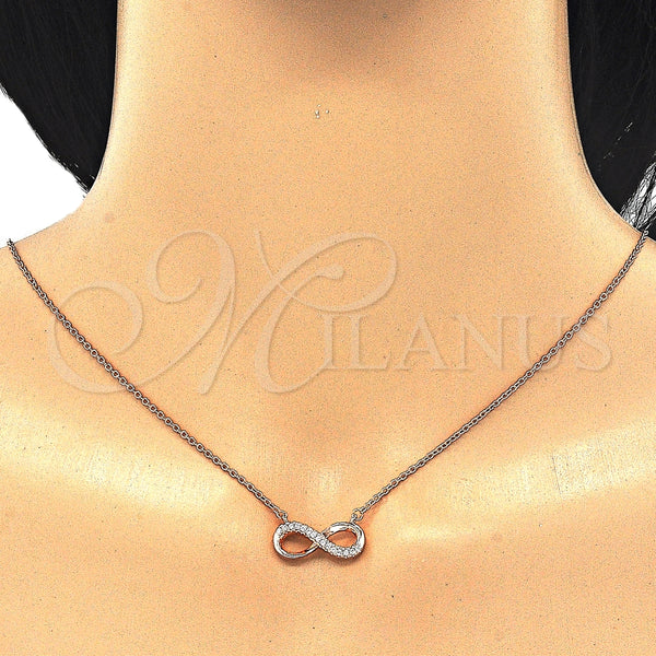 Sterling Silver Necklace — Pendant Necklace Infinite Design with White Cubic Zirconia — alternate product view — SKU 125807 | Plata 925 collar — Pendant Necklace Infinite diseño with blanco Cubic Zirconia — SKU 125807