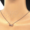 Sterling Silver Pendant Necklace, Infinite Design, with White Cubic Zirconia, Polished, Rose Gold Finish, 04.336.0099.1.16 (01 MM Thickness, 16 Inches Length)