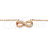 Sterling Silver Pendant Necklace, Infinite Design, with White Cubic Zirconia, Polished, Rose Gold Finish, 04.336.0099.1.16 (01 MM Thickness, 16 Inches Length)