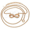 Sterling Silver Pendant Necklace, Infinite Design, with White Cubic Zirconia, Polished, Rose Gold Finish, 04.336.0099.1.16 (01 MM Thickness, 16 Inches Length)