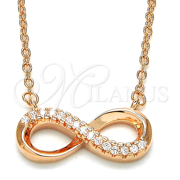 Sterling Silver Necklace — Pendant Necklace Infinite Design with White Cubic Zirconia — main product view — SKU 125807 | Plata 925 collar — Pendant Necklace Infinite diseño with blanco Cubic Zirconia — SKU 125807