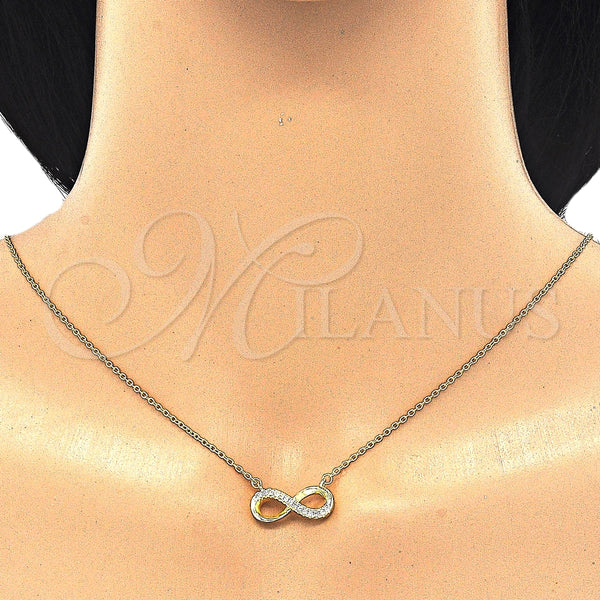 Sterling Silver Necklace — Pendant Necklace Infinite Design with White Cubic Zirconia — alternate product view — SKU 125808 | Plata 925 collar — Pendant Necklace Infinite diseño with blanco Cubic Zirconia — SKU 125808