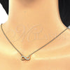 Sterling Silver Pendant Necklace, Infinite Design, with White Cubic Zirconia, Polished, Golden Finish, 04.336.0099.2.16 (01 MM Thickness, 16 Inches Length)