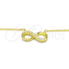 Sterling Silver Pendant Necklace, Infinite Design, with White Cubic Zirconia, Polished, Golden Finish, 04.336.0099.2.16 (01 MM Thickness, 16 Inches Length)