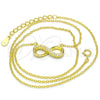 Sterling Silver Pendant Necklace, Infinite Design, with White Cubic Zirconia, Polished, Golden Finish, 04.336.0099.2.16 (01 MM Thickness, 16 Inches Length)