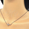 Sterling Silver Pendant Necklace, Cross Design, with White Micro Pave, Polished, Rose Gold Finish, 04.336.0100.1.16 (01 MM Thickness, 16 Inches Length)