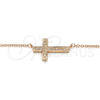 Sterling Silver Pendant Necklace, Cross Design, with White Micro Pave, Polished, Rose Gold Finish, 04.336.0100.1.16 (01 MM Thickness, 16 Inches Length)