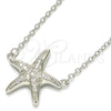 Sterling Silver Pendant Necklace, with White Cubic Zirconia, Polished, Rhodium Finish, 04.336.0101.16 (01 MM Thickness, 16 Inches Length)