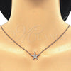 Sterling Silver Pendant Necklace, with White Cubic Zirconia, Polished, Rose Gold Finish, 04.336.0101.1.16 (01 MM Thickness, 16 Inches Length)