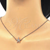 Sterling Silver Pendant Necklace, with White Cubic Zirconia, Polished, Rose Gold Finish, 04.336.0101.1.16 (01 MM Thickness, 16 Inches Length)