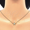 Sterling Silver Pendant Necklace, with White Cubic Zirconia, Polished, Golden Finish, 04.336.0101.2.16 (01 MM Thickness, 16 Inches Length)