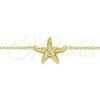 Sterling Silver Pendant Necklace, with White Cubic Zirconia, Polished, Golden Finish, 04.336.0101.2.16 (01 MM Thickness, 16 Inches Length)