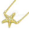 Sterling Silver Pendant Necklace, with White Cubic Zirconia, Polished, Golden Finish, 04.336.0101.2.16 (01 MM Thickness, 16 Inches Length)