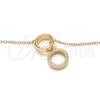 Sterling Silver Pendant Necklace, with White Cubic Zirconia, Polished, Rose Gold Finish, 04.336.0103.1.16 (02 MM Thickness, 16 Inches Length)