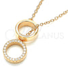Sterling Silver Pendant Necklace, with White Cubic Zirconia, Polished, Rose Gold Finish, 04.336.0103.1.16 (02 MM Thickness, 16 Inches Length)