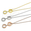 Sterling Silver Pendant Necklace, with White Cubic Zirconia, Polished, Rose Gold Finish, 04.336.0103.1.16 (02 MM Thickness, 16 Inches Length)