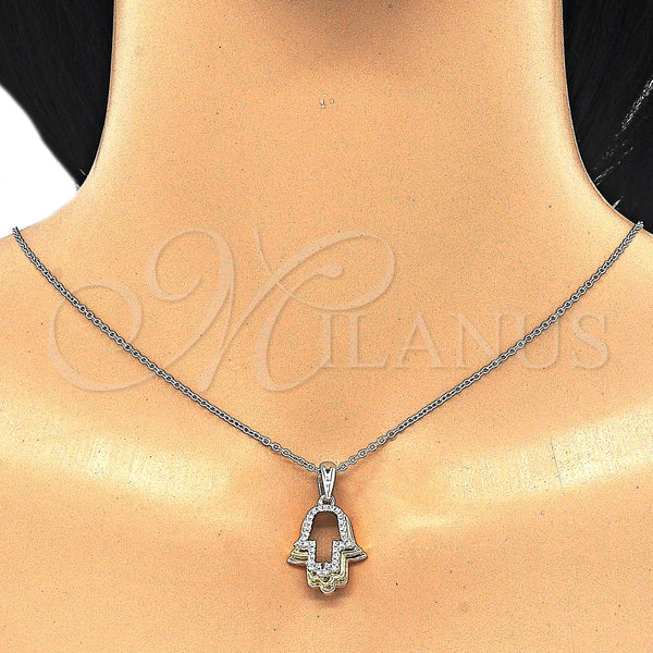 Sterling Silver Necklace — Pendant Necklace Judaica and Hand of God Design — alternate product view — SKU 125826 | Plata 925 collar — Pendant Necklace Judaica and Hand of God diseño — SKU 125826