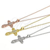 Sterling Silver Pendant Necklace, Cross Design, with White Cubic Zirconia, Polished, Rhodium Finish, 04.336.0116.16 (02 MM Thickness, 16 Inches Length)
