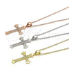 Sterling Silver Pendant Necklace, Cross Design, with White Micro Pave, Polished, Rhodium Finish, 04.336.0117.16 (01 MM Thickness, 16 Inches Length)
