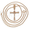 Sterling Silver Pendant Necklace, Cross Design, with White Cubic Zirconia, Polished, Rose Gold Finish, 04.336.0118.1.18 (01 MM Thickness, 18 Inches Length)