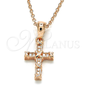 Sterling Silver Necklace — Pendant Necklace Cross Design with White Cubic Zirconia — main product view — SKU 125851 | Plata 925 collar — Pendant Necklace cruz diseño with blanco Cubic Zirconia — SKU 125851