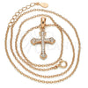 Sterling Silver Pendant Necklace, Cross Design, with White Cubic Zirconia, Polished, Rose Gold Finish, 04.336.0120.1.16 (02 MM Thickness, 18 Inches Length)