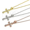 Sterling Silver Pendant Necklace, Cross Design, with White Cubic Zirconia, Polished, Rose Gold Finish, 04.336.0120.1.16 (02 MM Thickness, 18 Inches Length)