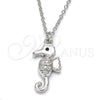 Sterling Silver Pendant Necklace, with White and Black Cubic Zirconia, Polished, Rhodium Finish, 04.336.0122.16 for wholesale, main product view