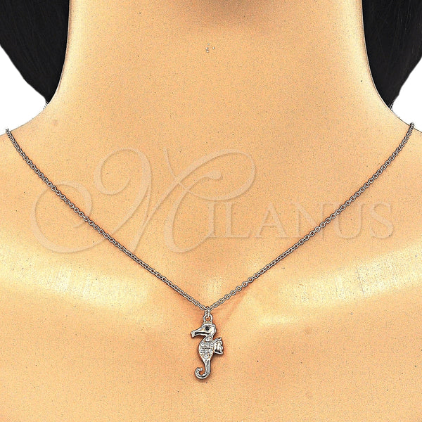 Sterling Silver Necklace — Pendant Necklace with White and Black Cubic Zirconia — alternate product view — SKU 125860 | Plata 925 collar — Pendant Necklace with blanco and negro Cubic Zirconia — SKU 125860