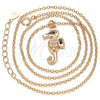 Sterling Silver Pendant Necklace, with White and Black Cubic Zirconia, Polished, Rose Gold Finish, 04.336.0122.1.16 (02 MM Thickness, 16 Inches Length)