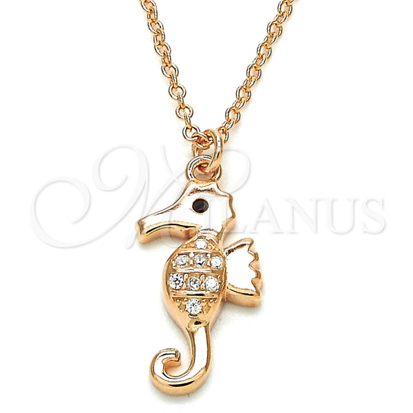 Sterling Silver Necklace — Pendant Necklace with White and Black Cubic Zirconia — main product view — SKU 125860 | Plata 925 collar — Pendant Necklace with blanco and negro Cubic Zirconia — SKU 125860