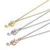 Sterling Silver Pendant Necklace, with White and Black Cubic Zirconia, Polished, Golden Finish, 04.336.0122.2.16 (02 MM Thickness, 16 Inches Length)